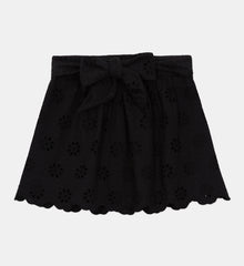 Short Skirt With Broderie Anglaise | Women | Black