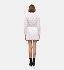 Short Skirt With Broderie Anglaise | Women | White