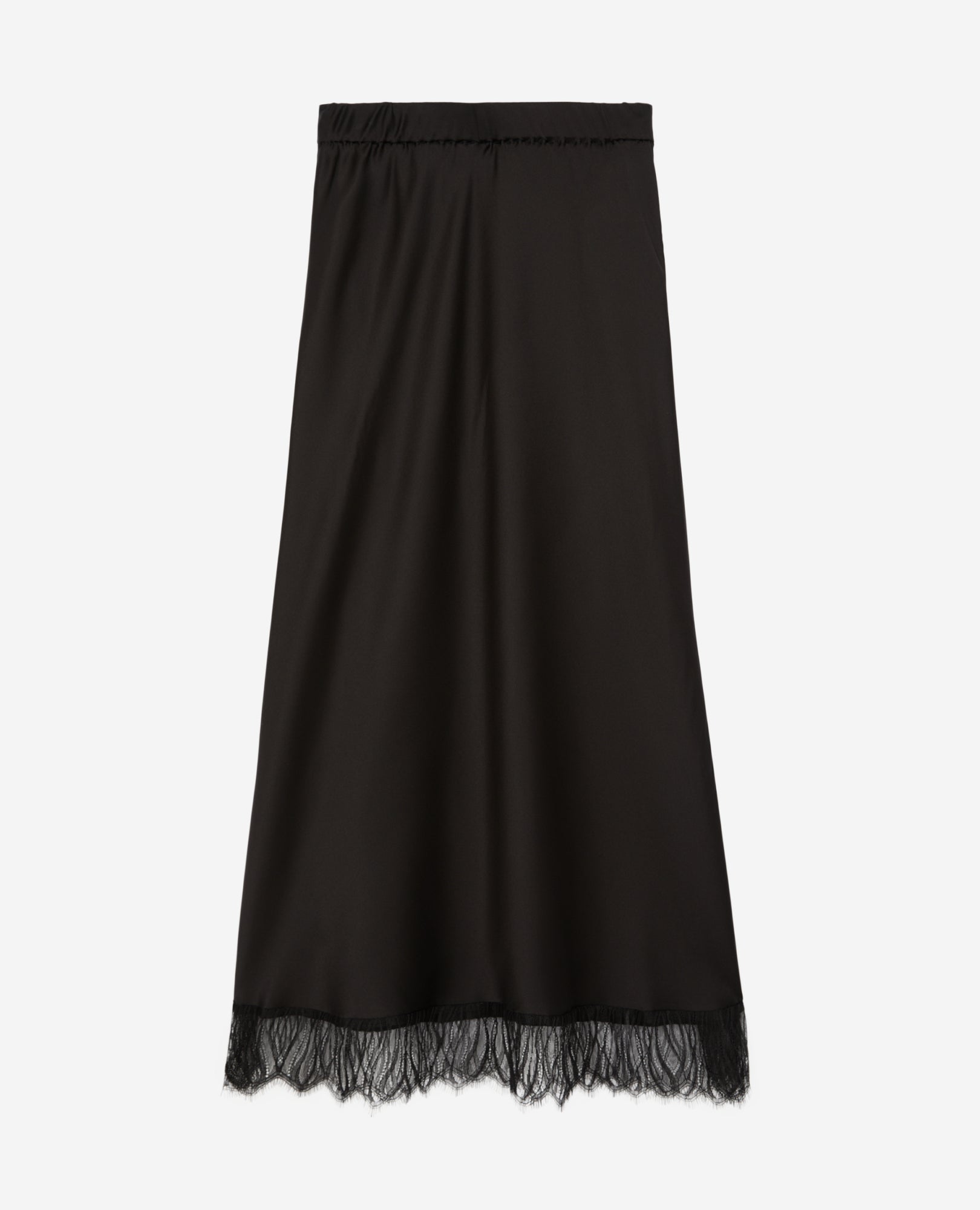 Long Skirt With Lace Details | Women | Black