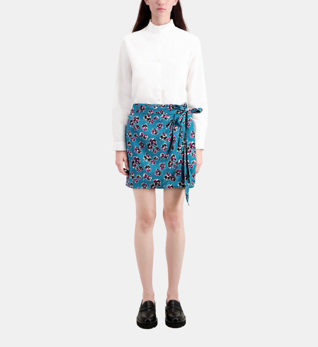 Short Printed Wrap Skirt | Women | Pink x Blue