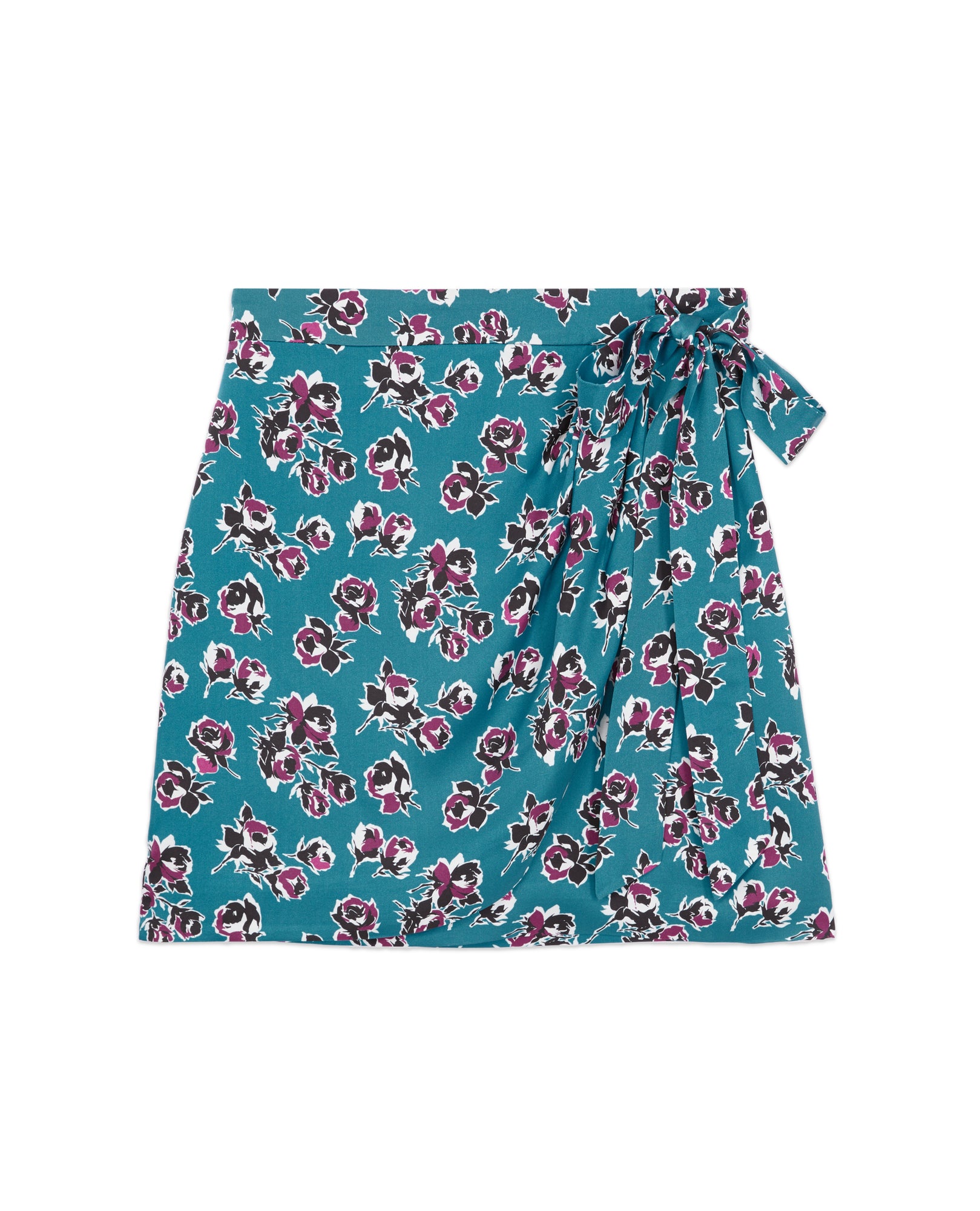 Short Printed Wrap Skirt | Women | Pink x Blue