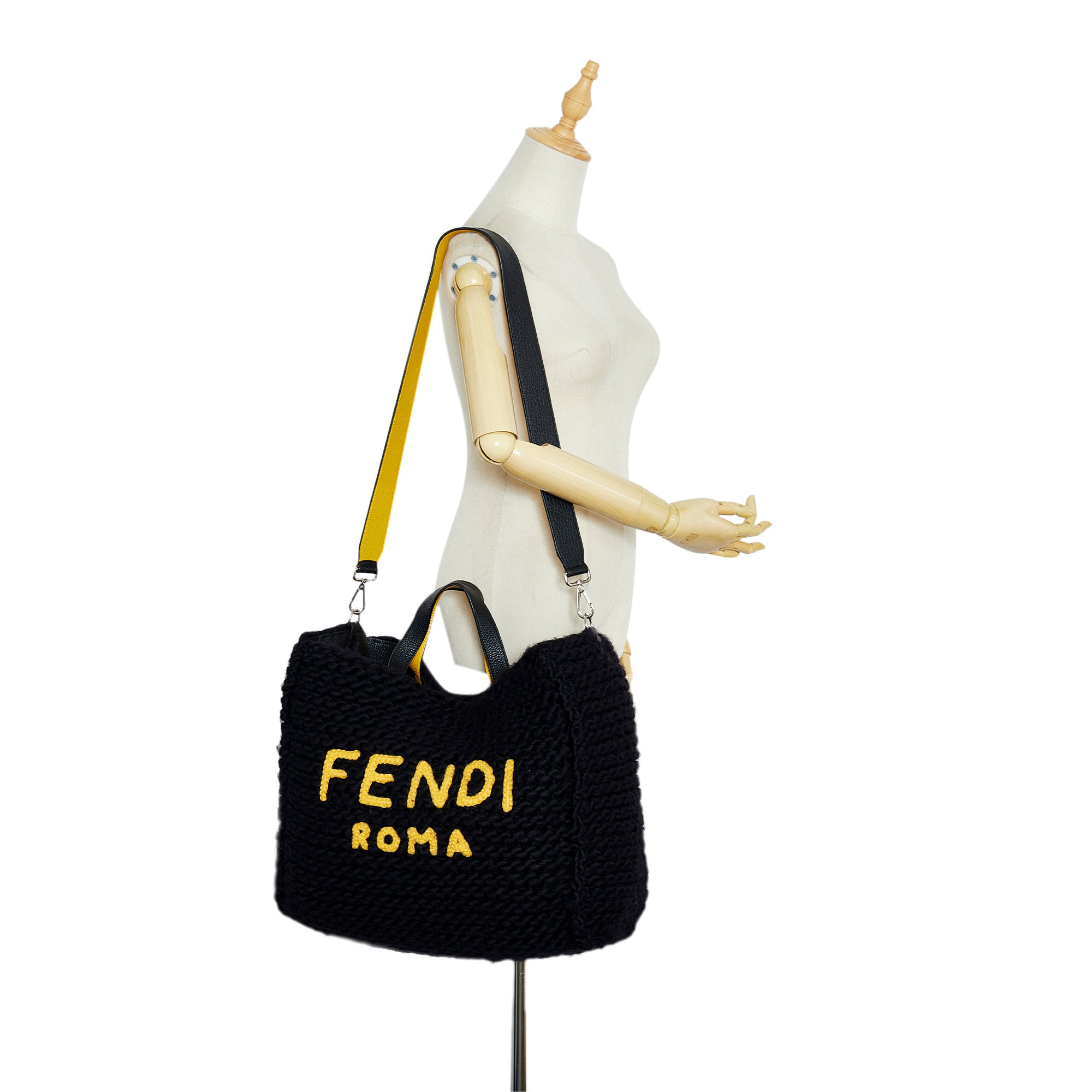 Fendi Pre-Owned Wool Satchel | Women | Black