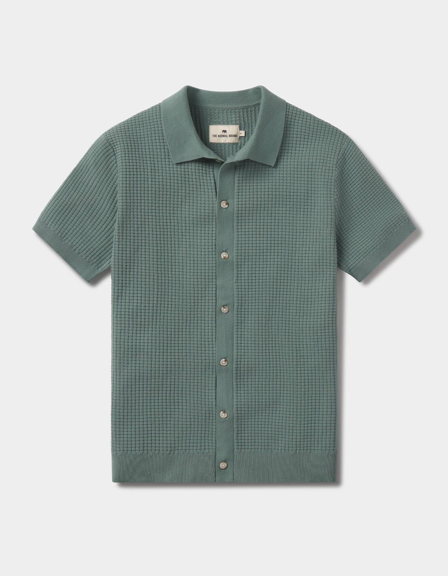 Men | Waffle Stitch Button Up | Juniper