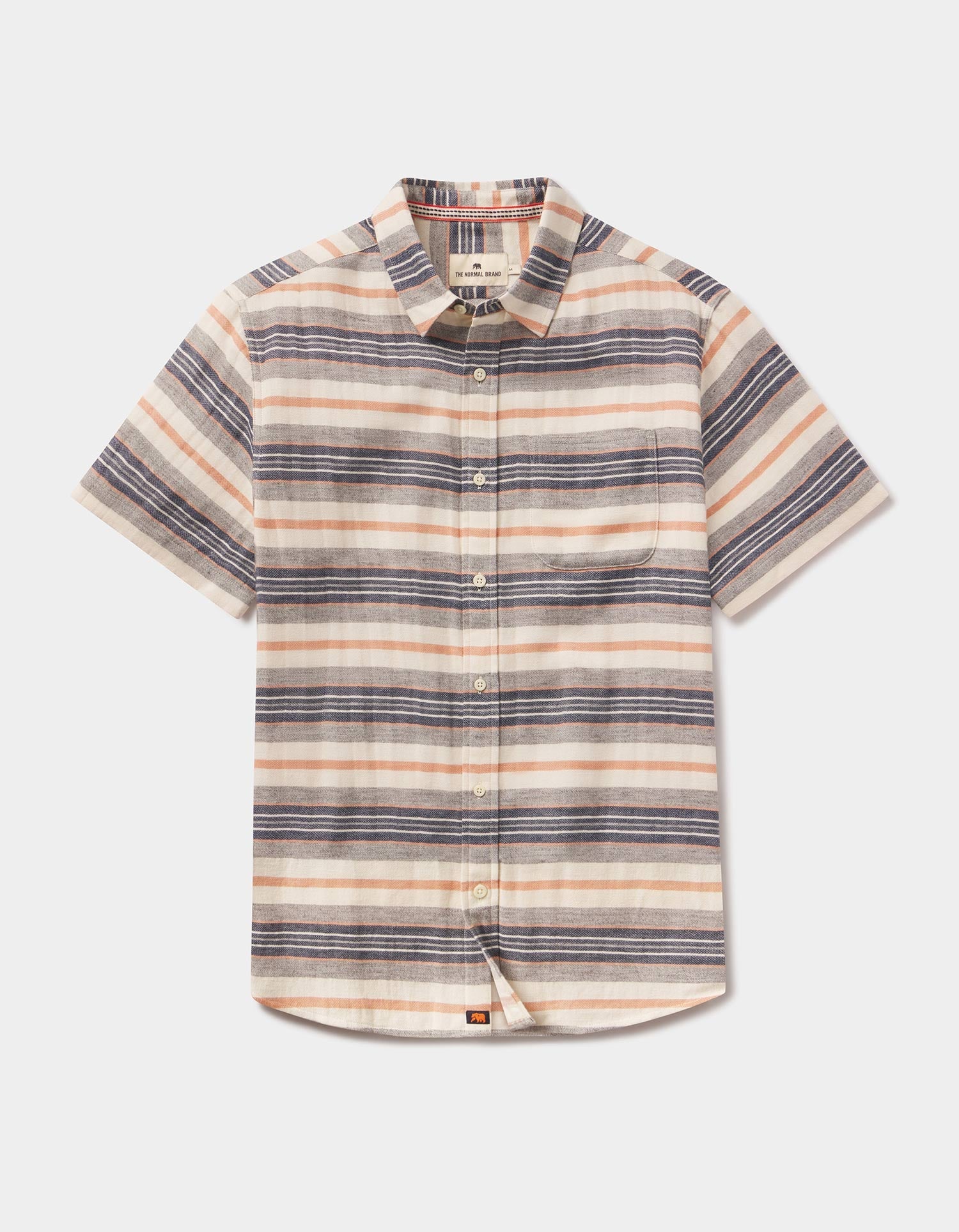 Men | Freshwater Short Sleeve Button Up Shirt | Adobe Rose Stripe