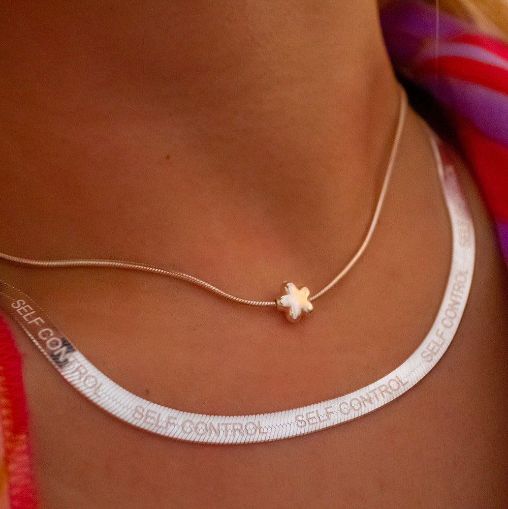 Self Control Herringbone Chain Necklace | Silver