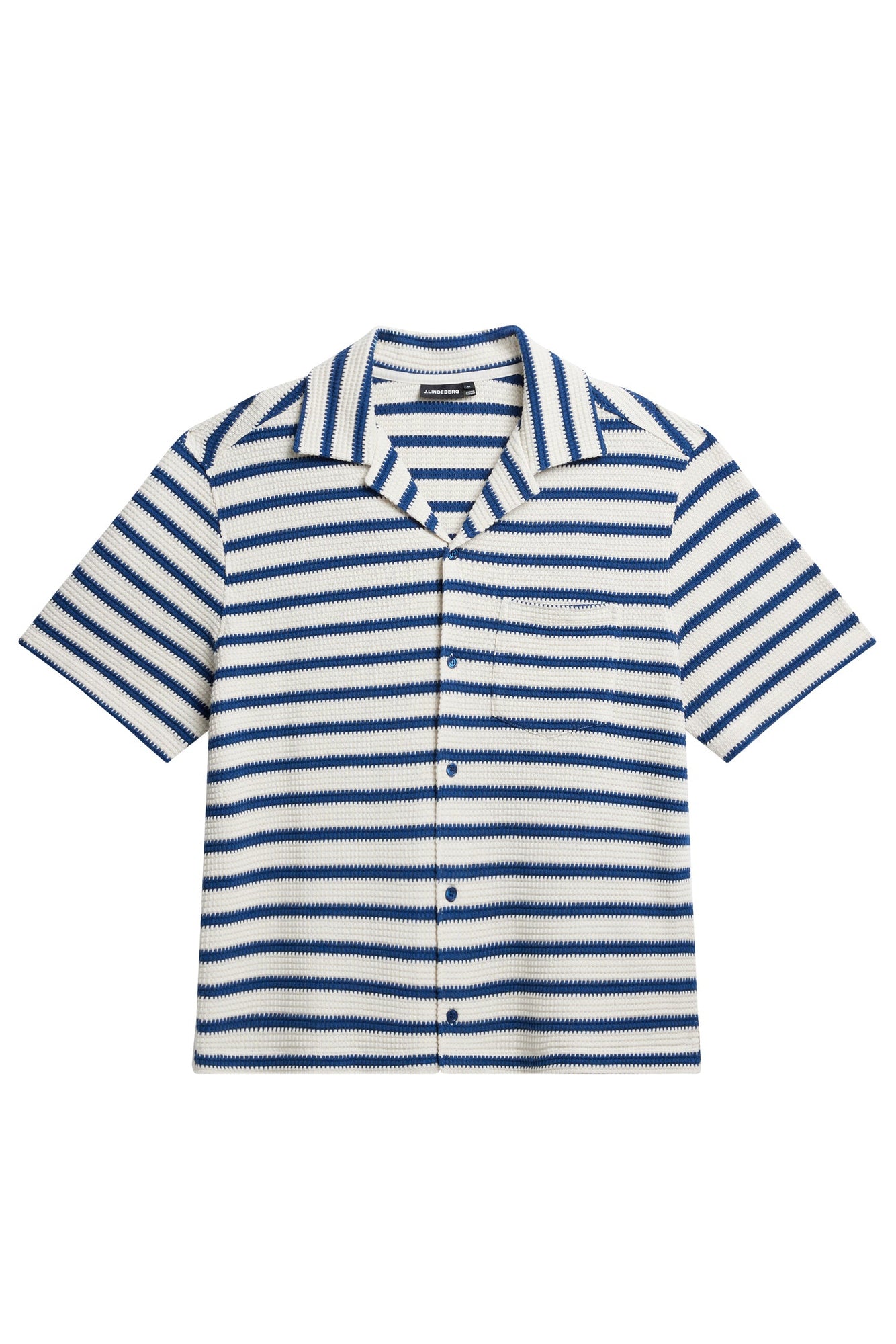 Tiro Resort Stripe Shirt in Estate Blue by J.Lindeberg