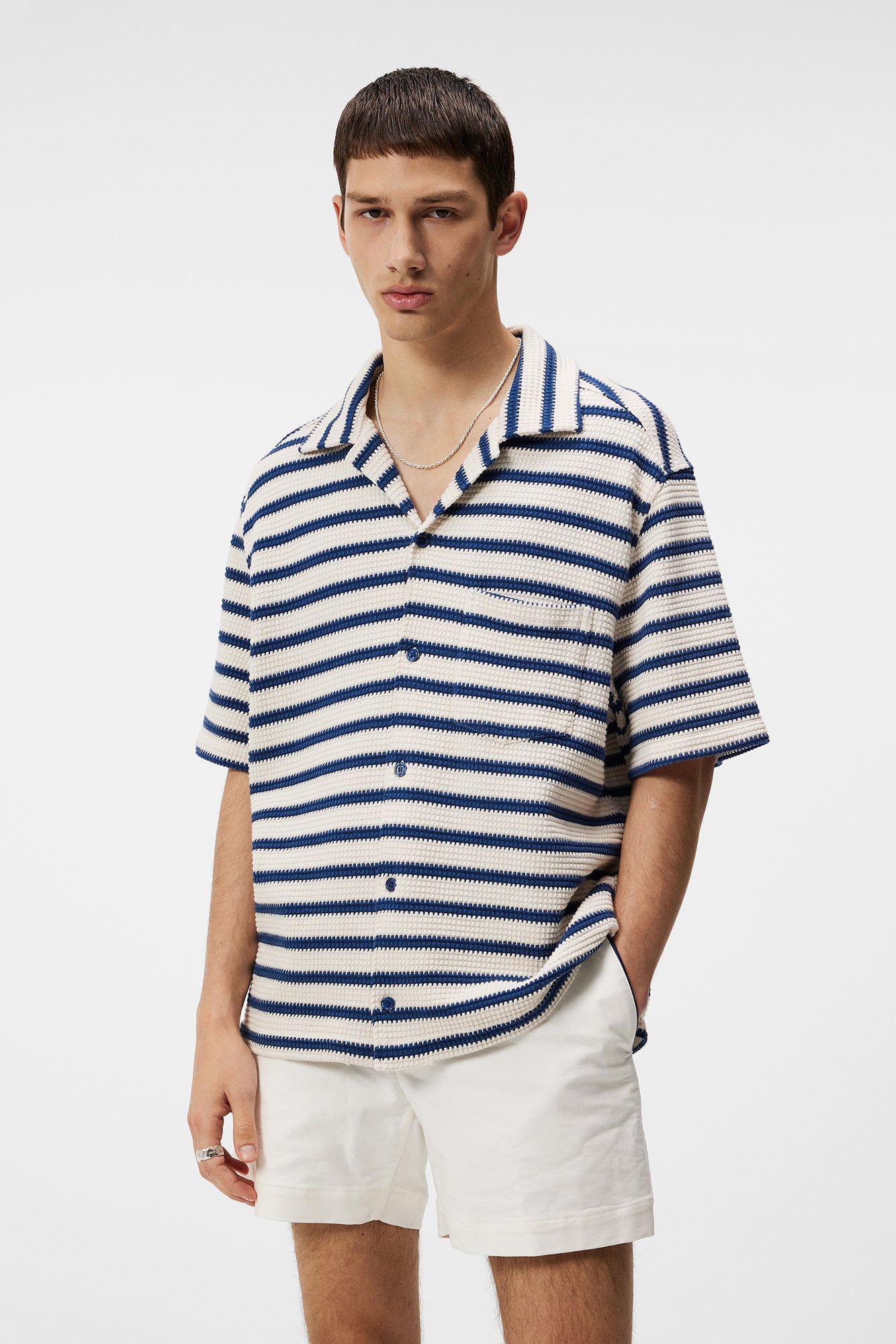 Men | Tiro Resort Stripe Shirt | Estate Blue