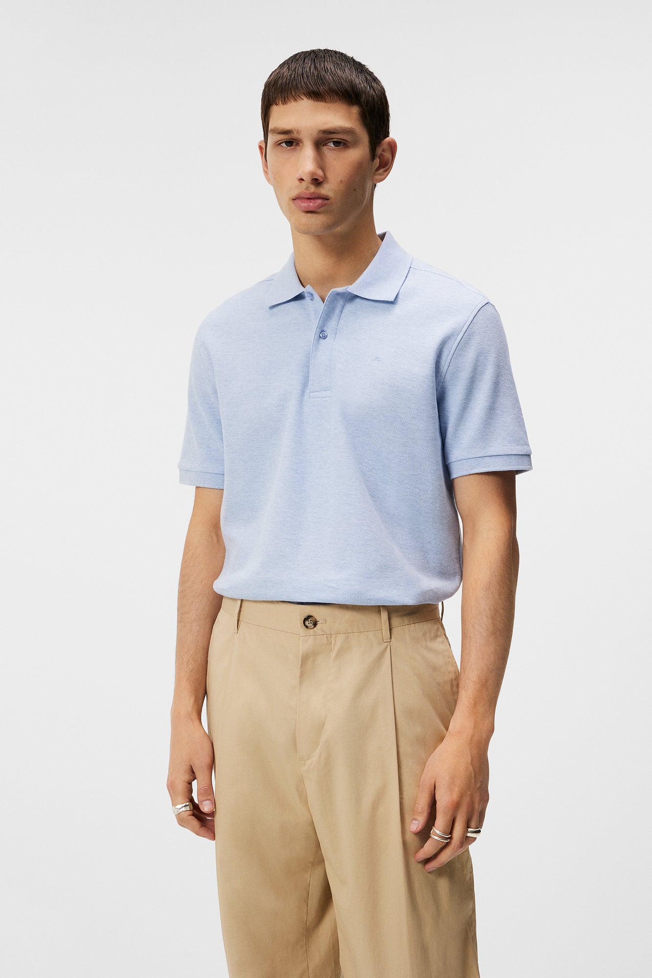 Men | Troy Polo Shirt | Chambray Blue Melange
