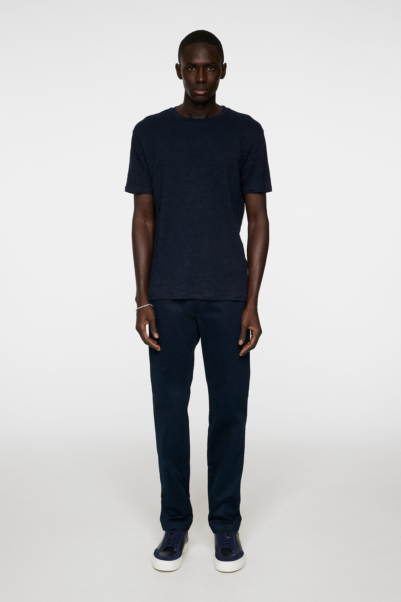 Men | Coma Linen Tee | JL Navy
