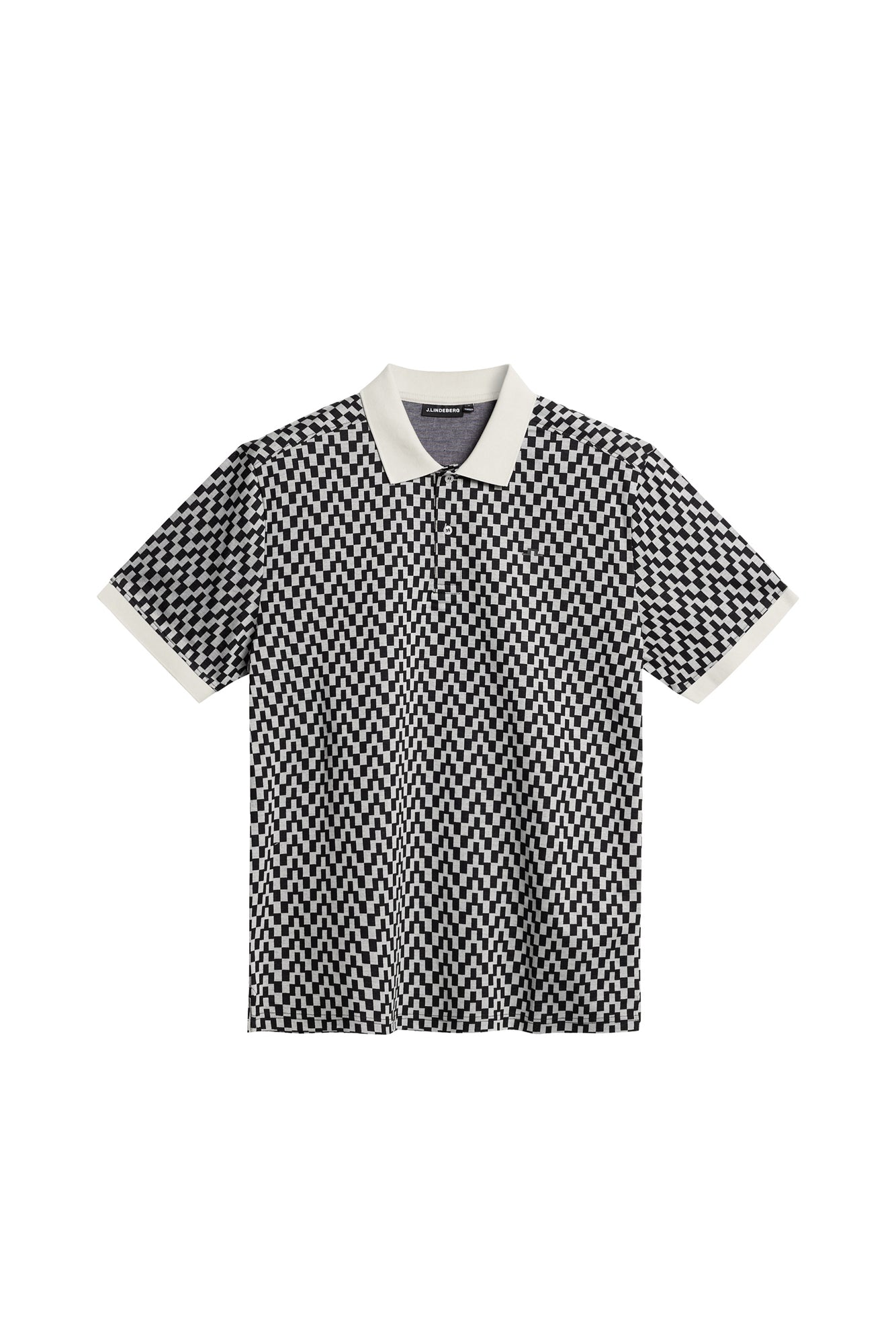 Devon Jacquard Polo in Bridge Stack Moonbeam by J.Lindeberg