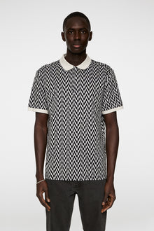 Men | Devon Jacquard Polo | Bridge Stack Moonbeam