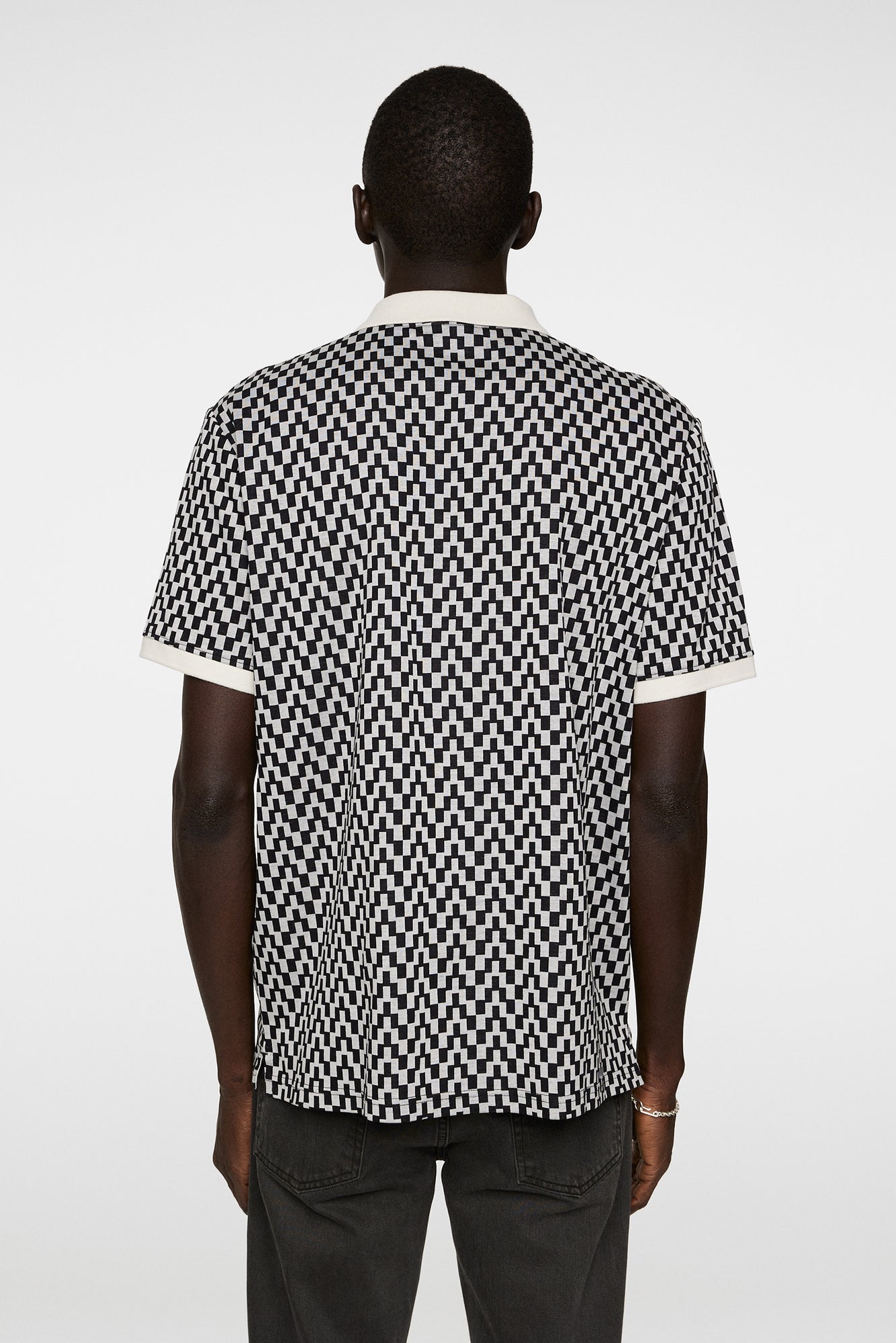 Men | Devon Jacquard Polo | Bridge Stack Moonbeam