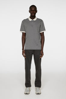 Men | Devon Jacquard Polo | Bridge Stack Moonbeam