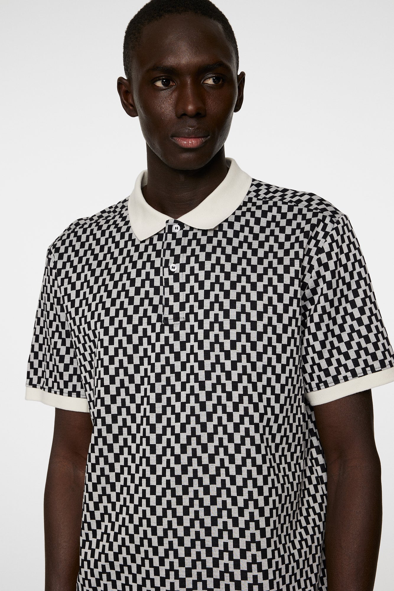 Men | Devon Jacquard Polo | Bridge Stack Moonbeam