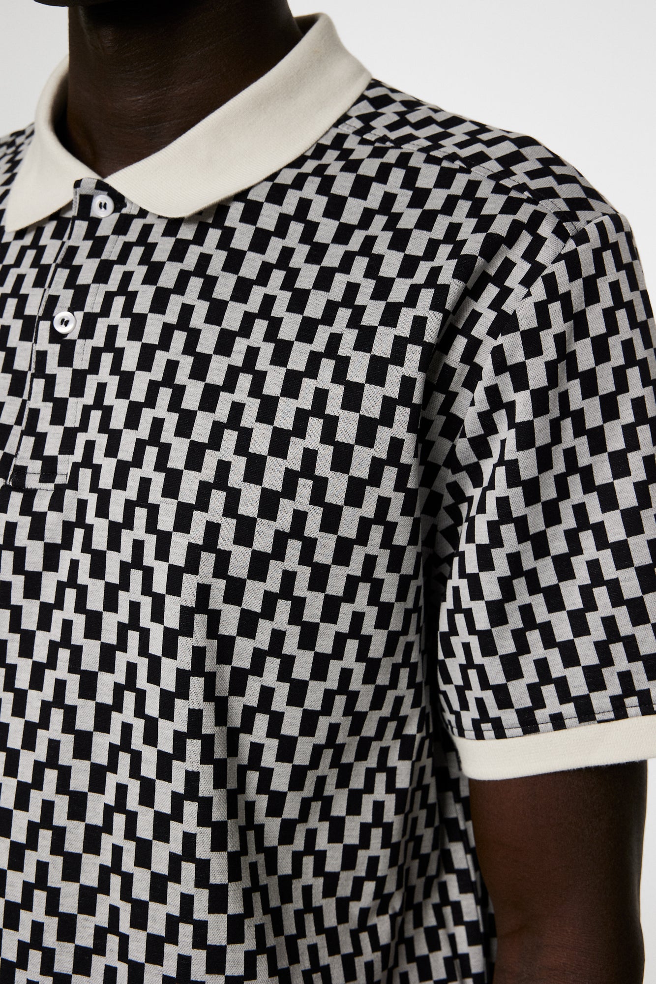 Men | Devon Jacquard Polo | Bridge Stack Moonbeam