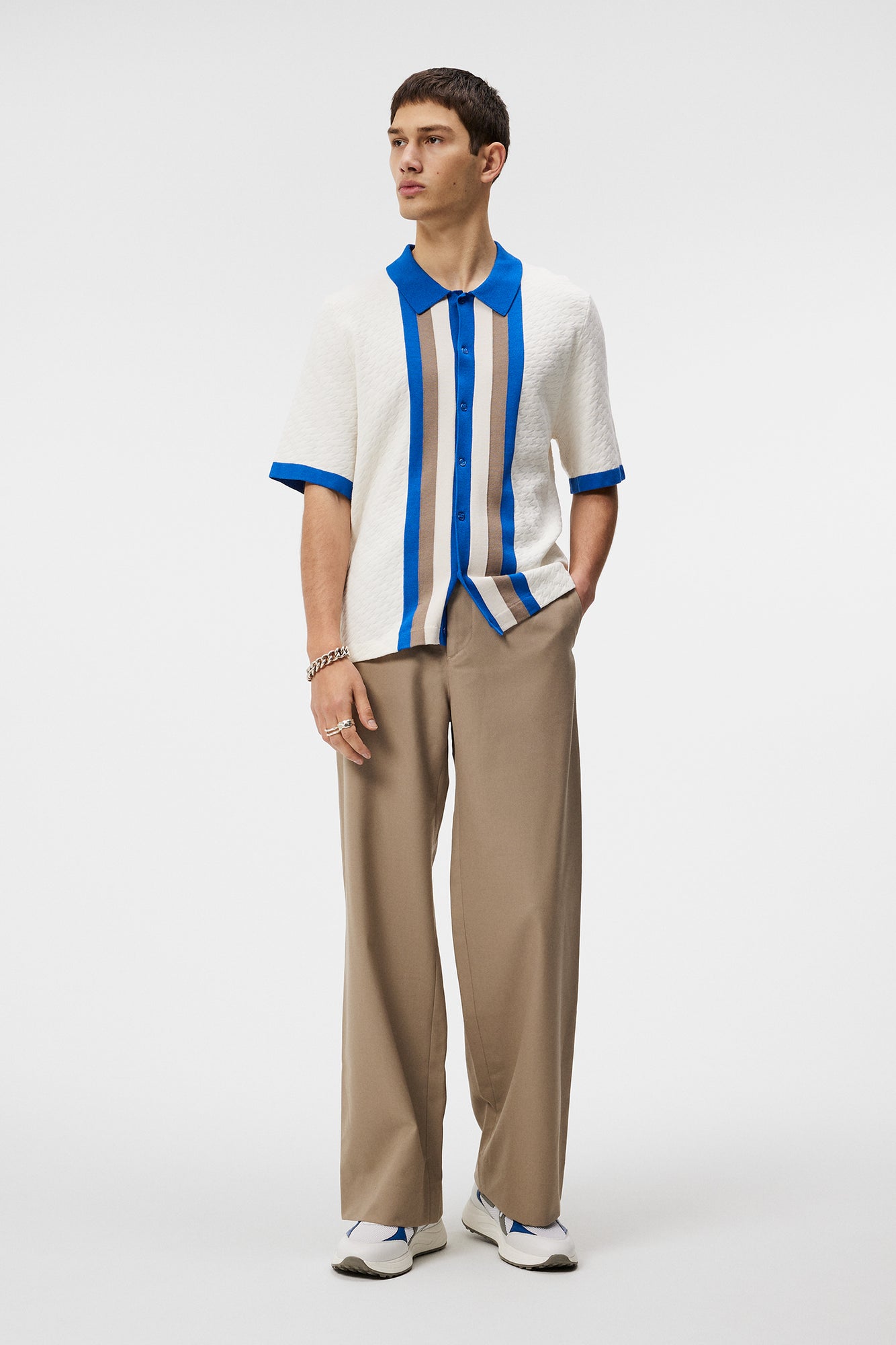 Men | Rayne Jacquard Monogram Shirt | Cloud White