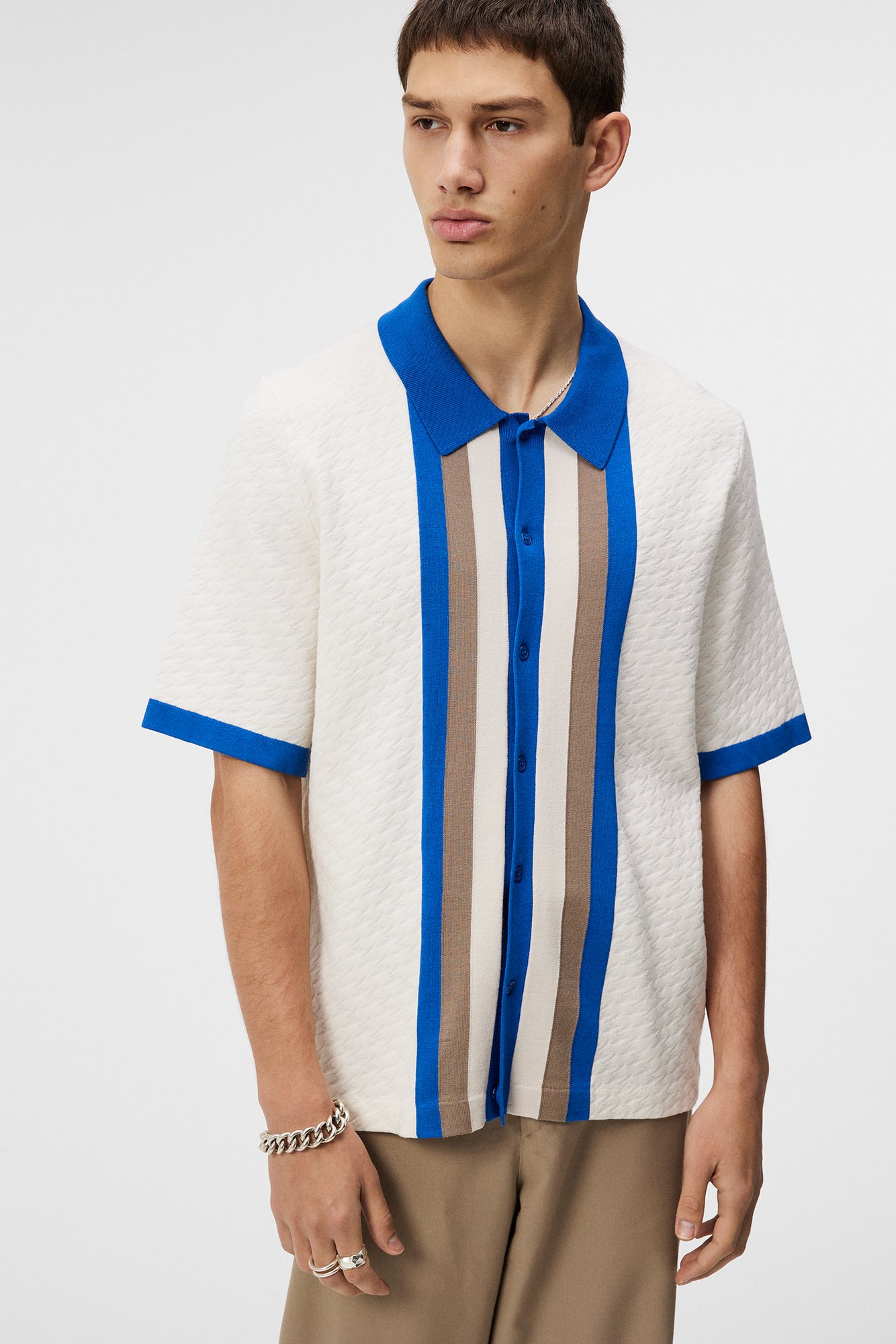 Men | Rayne Jacquard Monogram Shirt | Cloud White