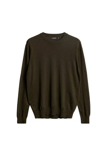 Keane Merino Crew Neck Sweater in Forest Green by J.Lindeberg