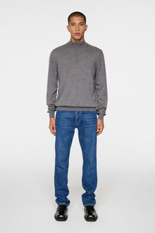 Men | Kiyan Quarter Zip Sweater | Mid Grey Melange