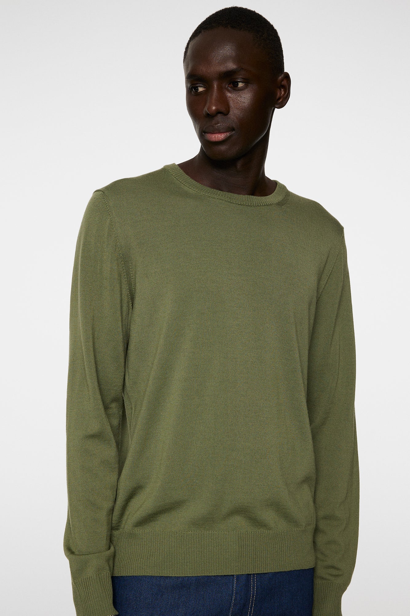 Men | Keane Light Merino Crew Neck | Olivine