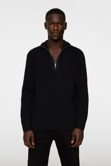Men | Alex Half Zip Knitted Sweater | Black