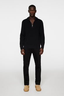 Men | Alex Half Zip Knitted Sweater | Black