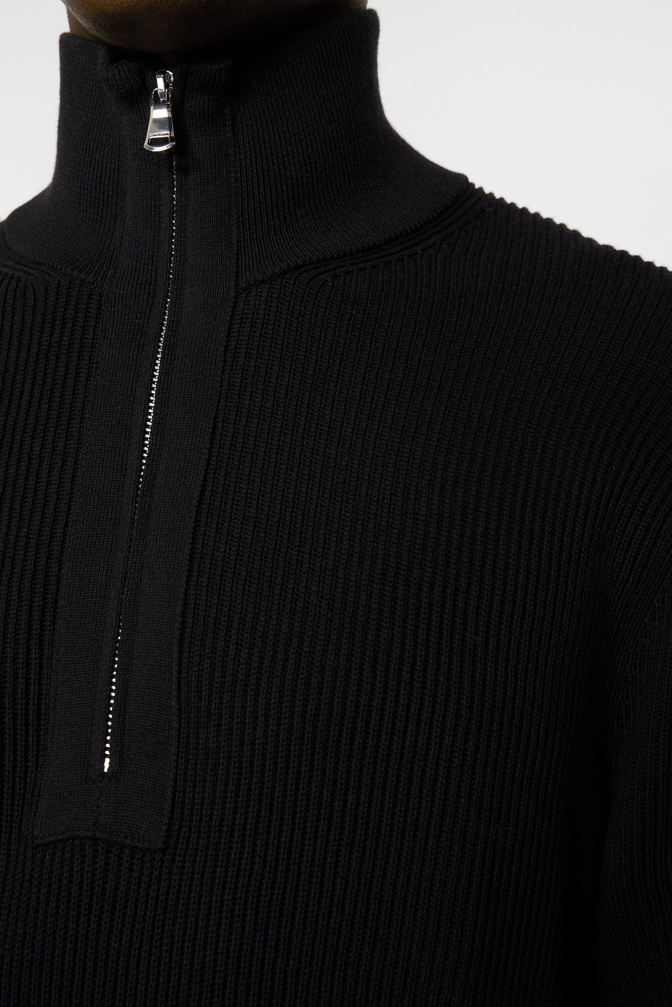 Men | Alex Half Zip Knitted Sweater | Black