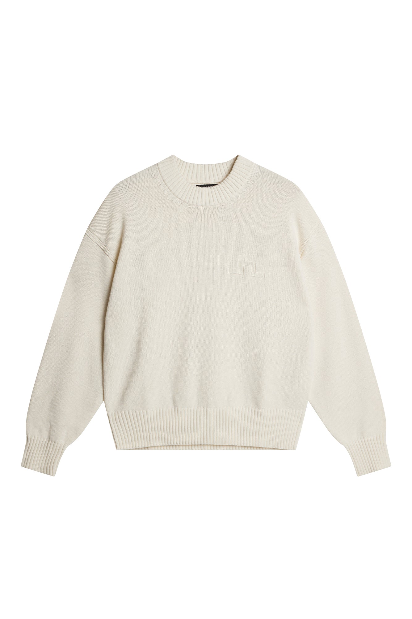 Eddy Cotton Wool Crew Neck in White by J.Lindeberg