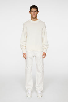 Men | Eddy Cotton Wool Crew Neck | White