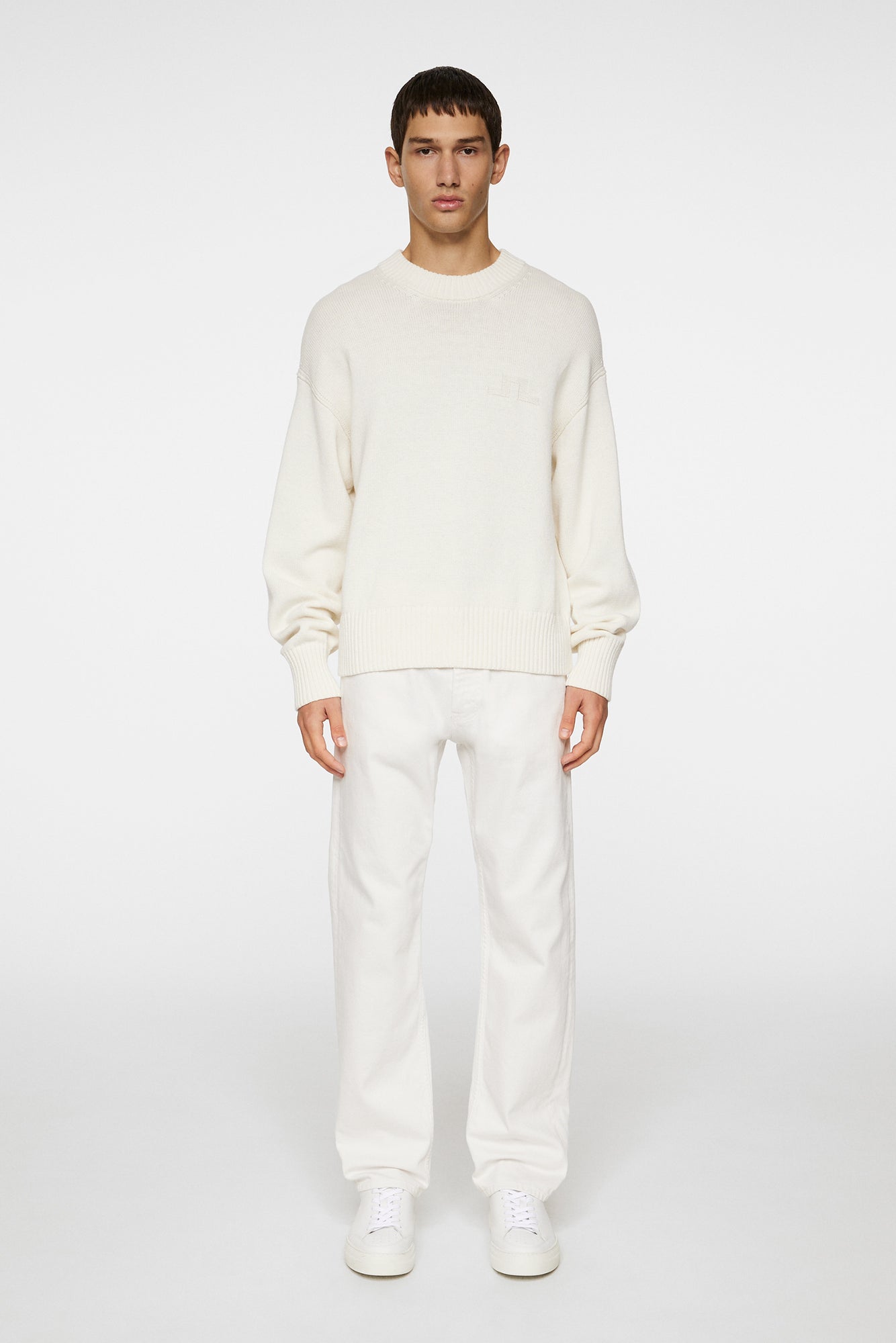 Men | Eddy Cotton Wool Crew Neck | White