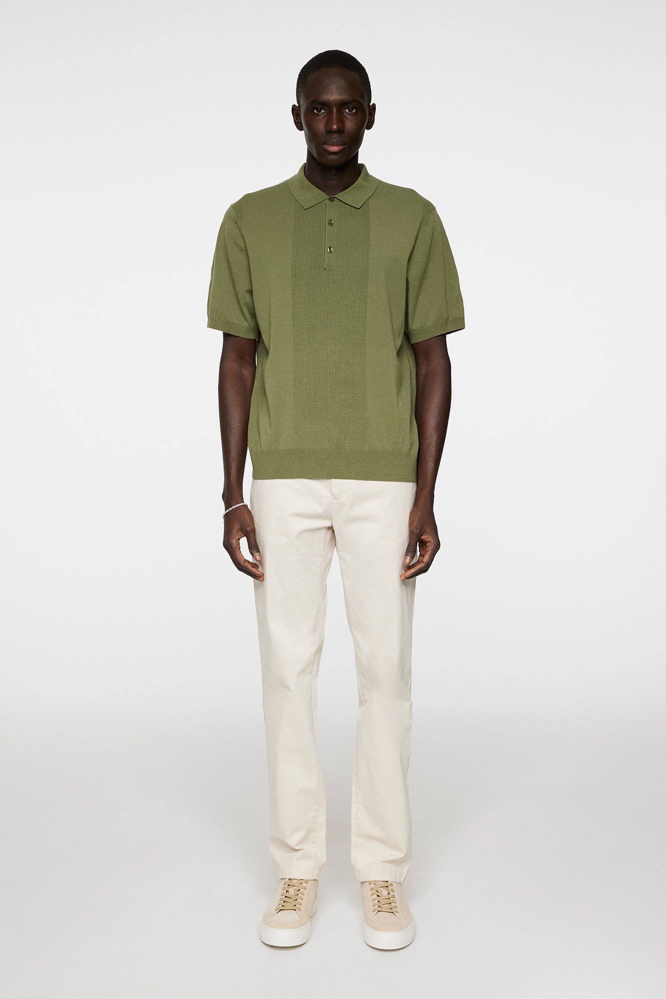 Men | Reymond Solid Stripe Polo | Olivine