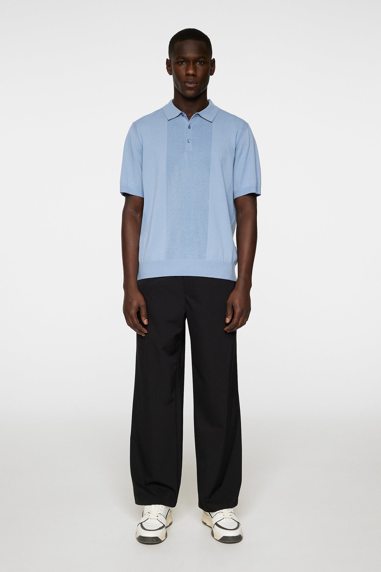 Men | Reymond Solid Stripe Polo | Rain Washed