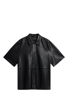 Men | Shorty Leather Overshirt | Black