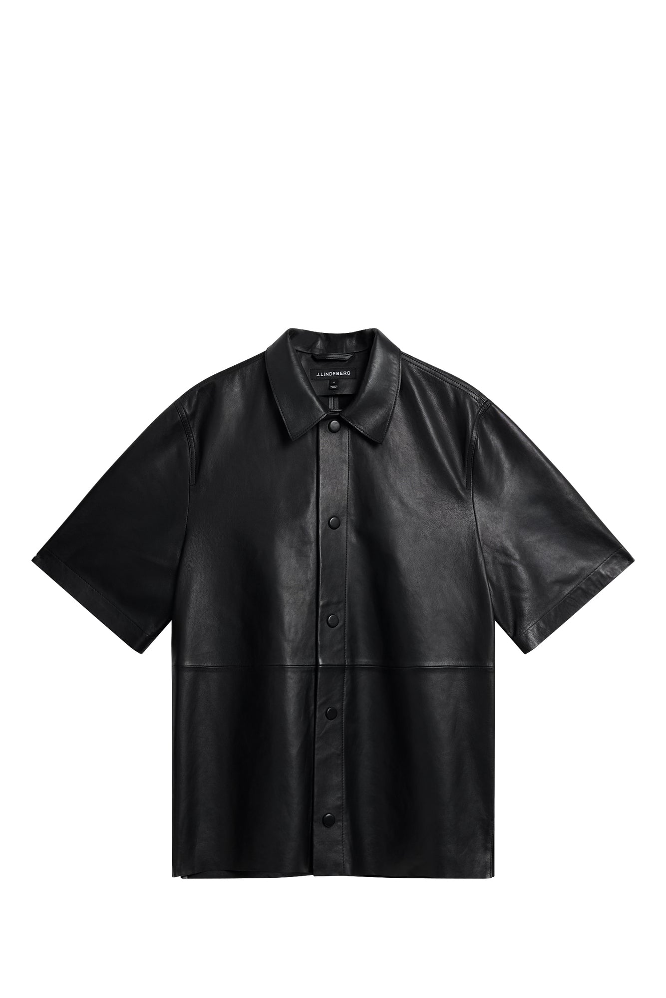 Men | Shorty Leather Overshirt | Black