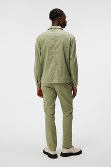 Men | Errol Linen workwear overshirt | Oil Green