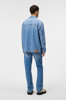 Men | Hunt Washed Denim Overshirt | Mid Blue