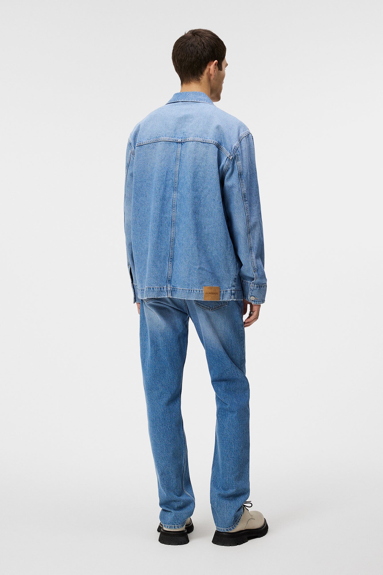Men | Hunt Washed Denim Overshirt | Mid Blue