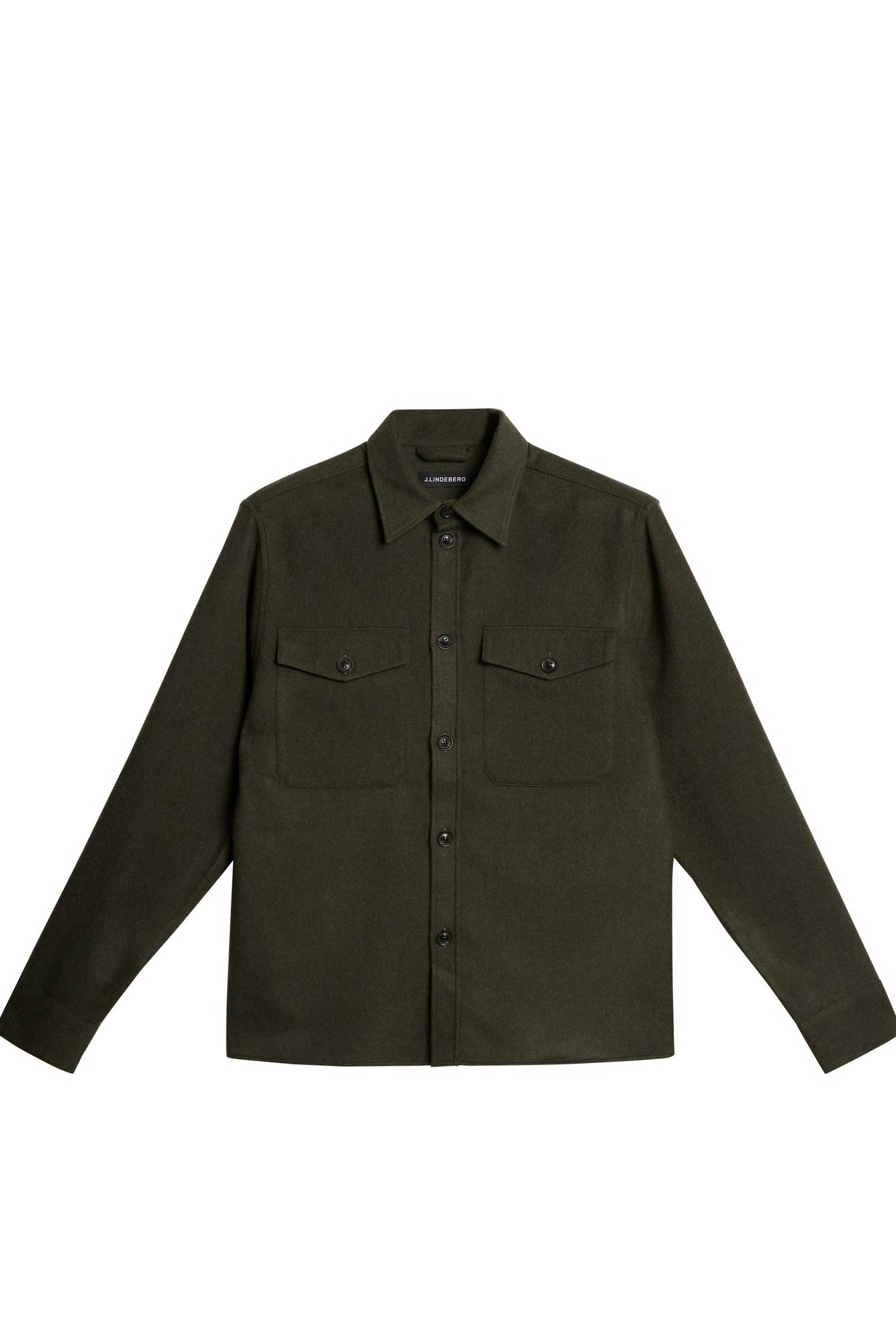Men | Flat Wool Overshirt | Forest Green