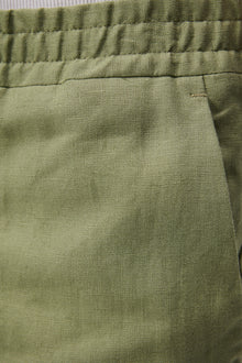 Men | Baron Linen Shorts | Oil Green