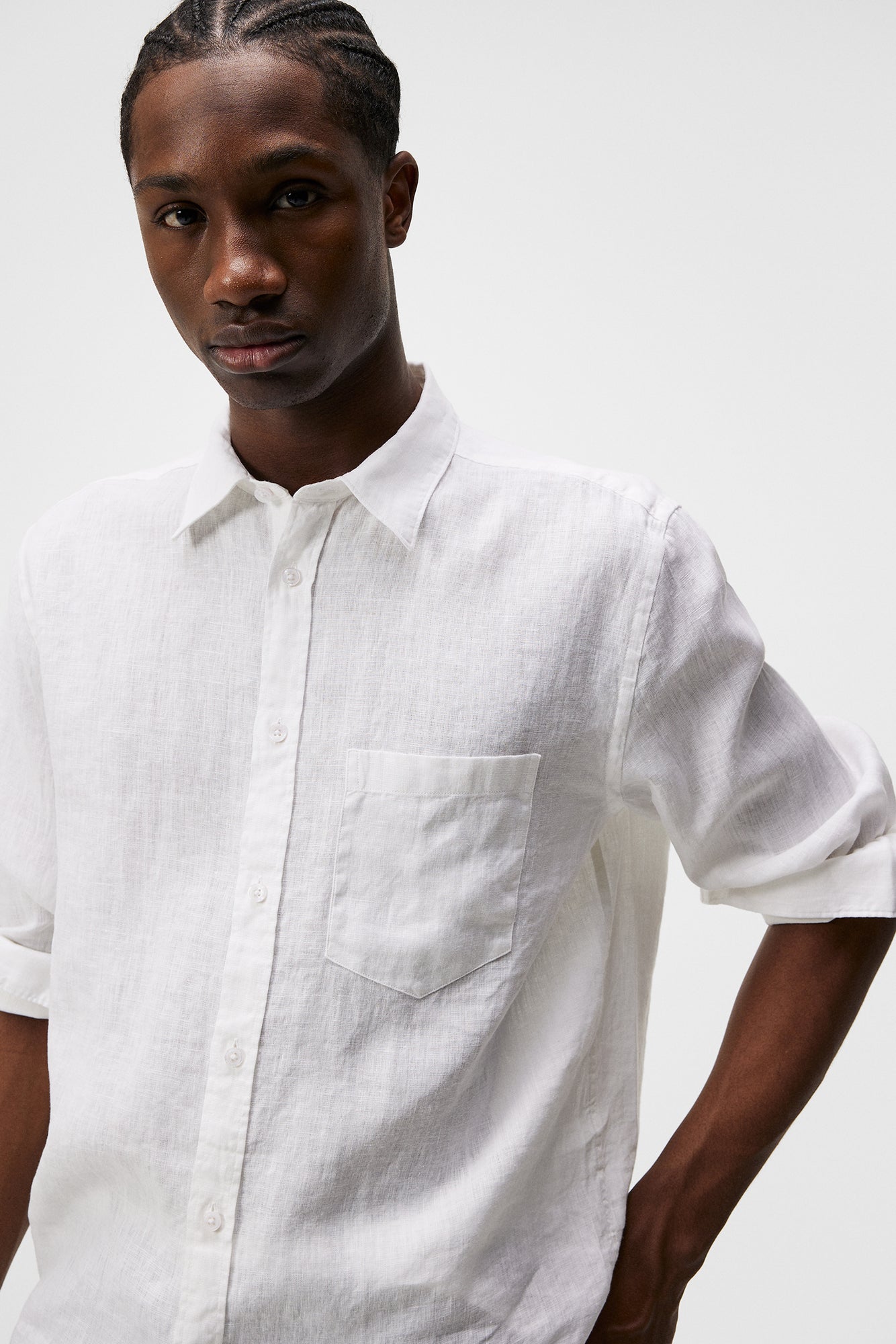 Men | Reg LS Clean Linen Shirt | White (V1)