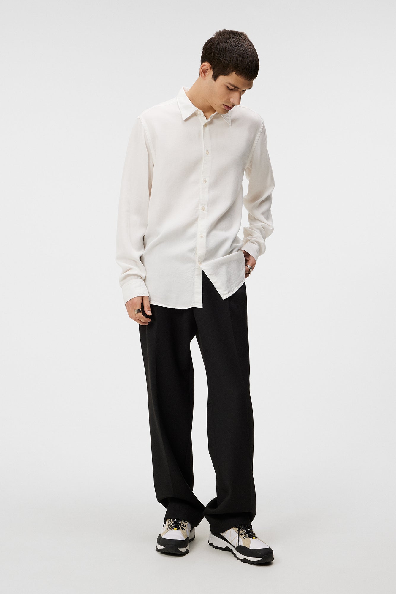 Men | Slim LS Comfort Tencel Shirt | Cloud White (V1)