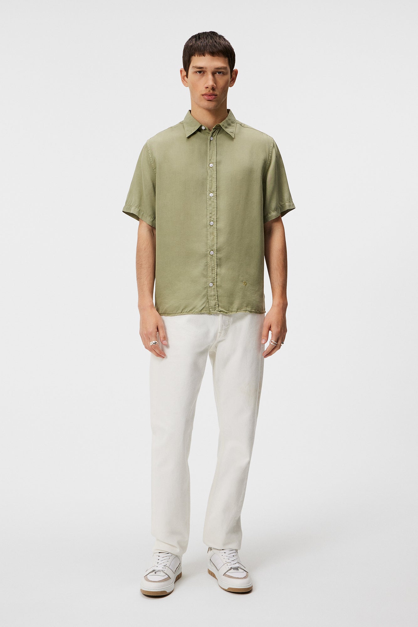 Men | Reg SS Light Tencel Shirt | Oil Green