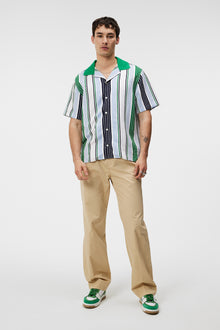 Men | Skala Knit Collar Stripe Shirt | Estate Blue