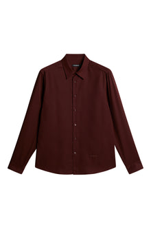 Slim LS Comfort Tencel Shirt in Bitter Chocolate by J.Lindeberg