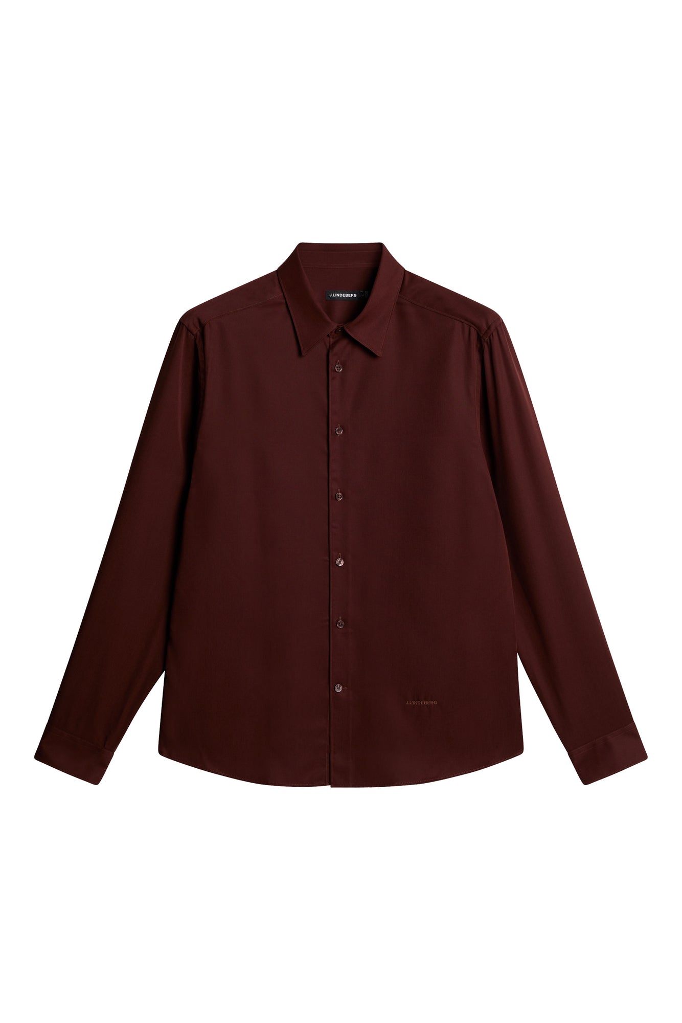 Slim LS Comfort Tencel Shirt in Bitter Chocolate by J.Lindeberg