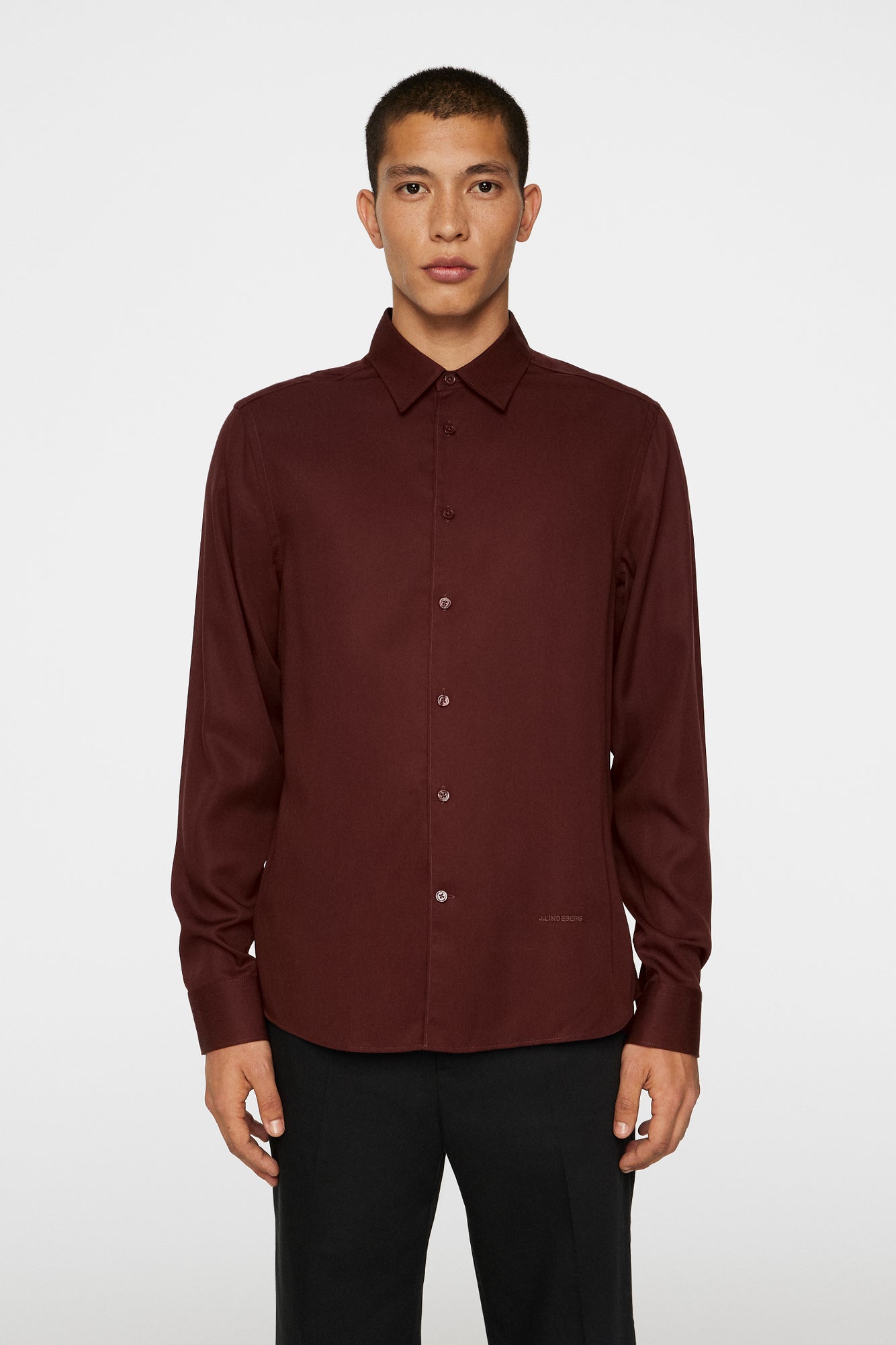 Men | Slim LS Comfort Tencel Shirt | Bitter Chocolate