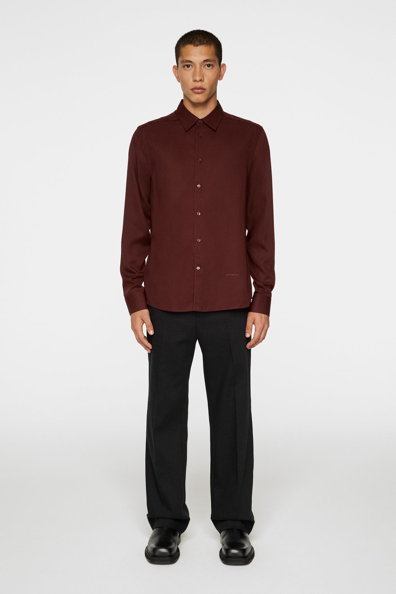 Men | Slim LS Comfort Tencel Shirt | Bitter Chocolate