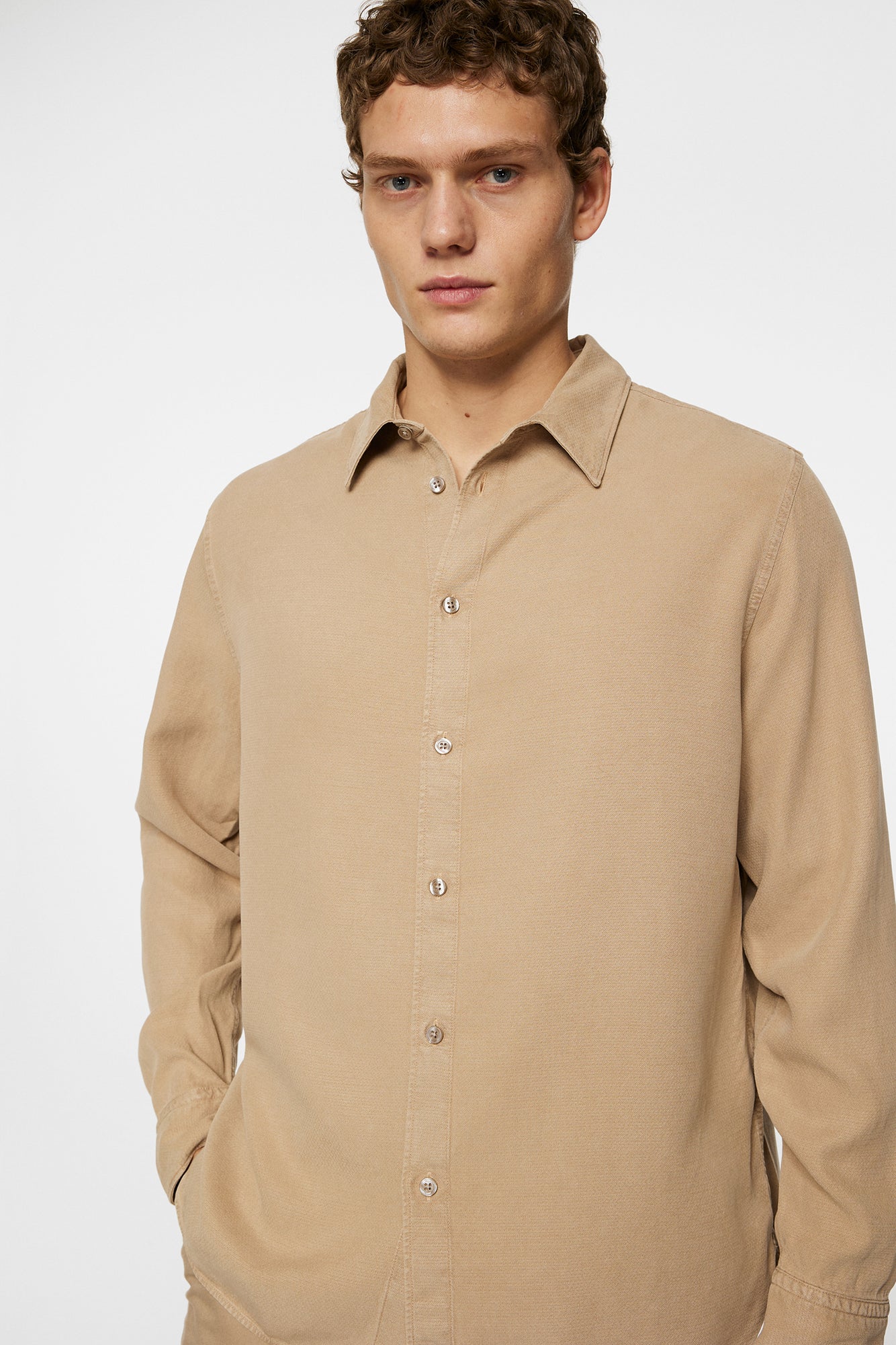 Men | Reg LS Struct Gmd Tencel Shirt | Batique Khaki