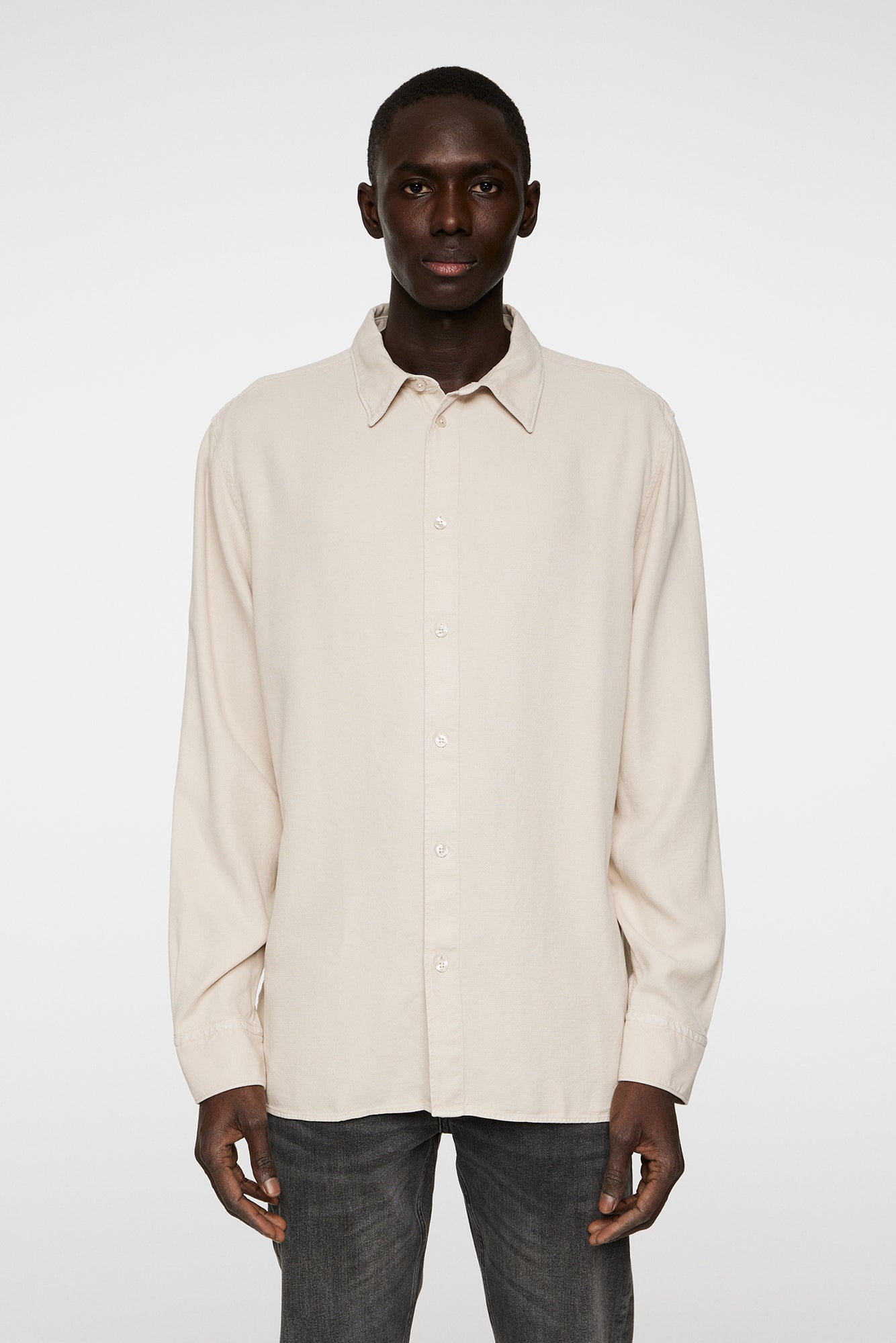 Men | Reg LS Struct Gmd Tencel Shirt | Moonbeam