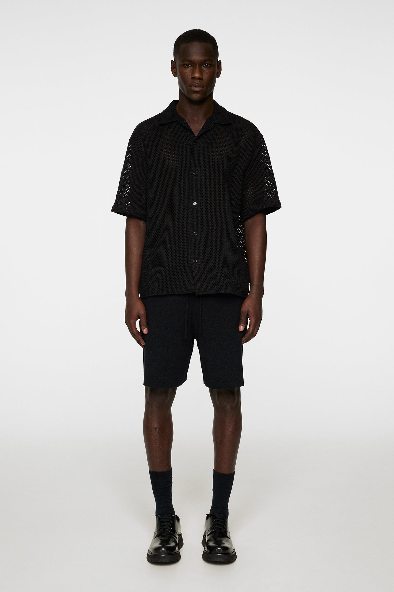 Men | Ellis Crochet Shirt | Black